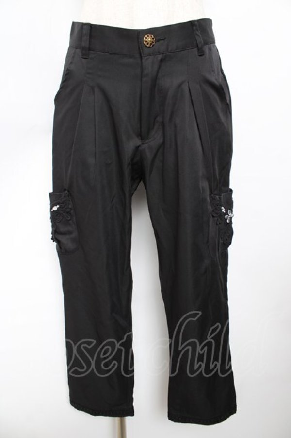 画像1: axes femme / ポケットビジュー付きパンツ M 黒 Y-25-11-30-214-AX-PA-SZ-ZY (1)