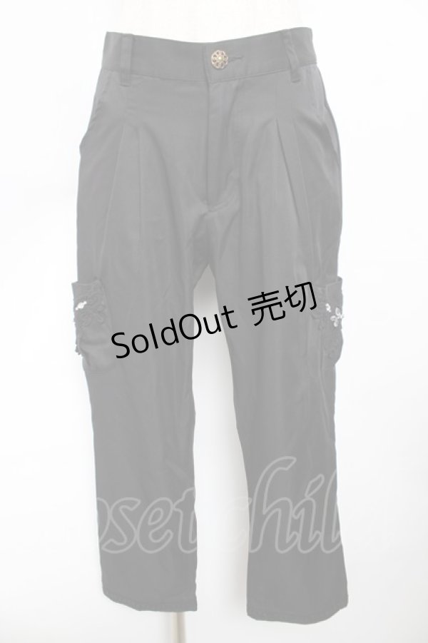 画像1: axes femme / ポケットビジュー付きパンツ M 黒 Y-25-11-30-214-AX-PA-SZ-ZI (1)