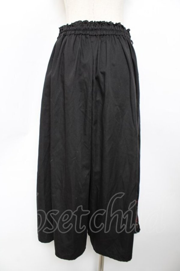 画像2: axes femme / ローズ刺繍入りガウチョパンツ M 黒 Y-25-11-30-215-AX-PA-SZ-ZY (2)