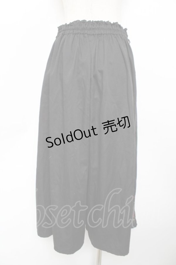 画像2: axes femme / ローズ刺繍入りガウチョパンツ M 黒 Y-25-11-30-215-AX-PA-SZ-ZY (2)