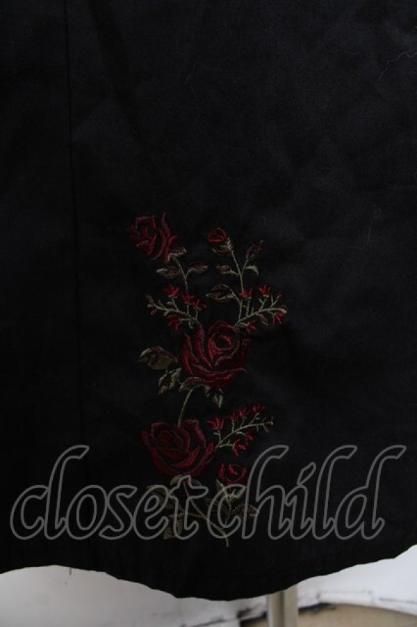 画像3: axes femme / ローズ刺繍入りガウチョパンツ M 黒 Y-25-11-30-215-AX-PA-SZ-ZY (3)