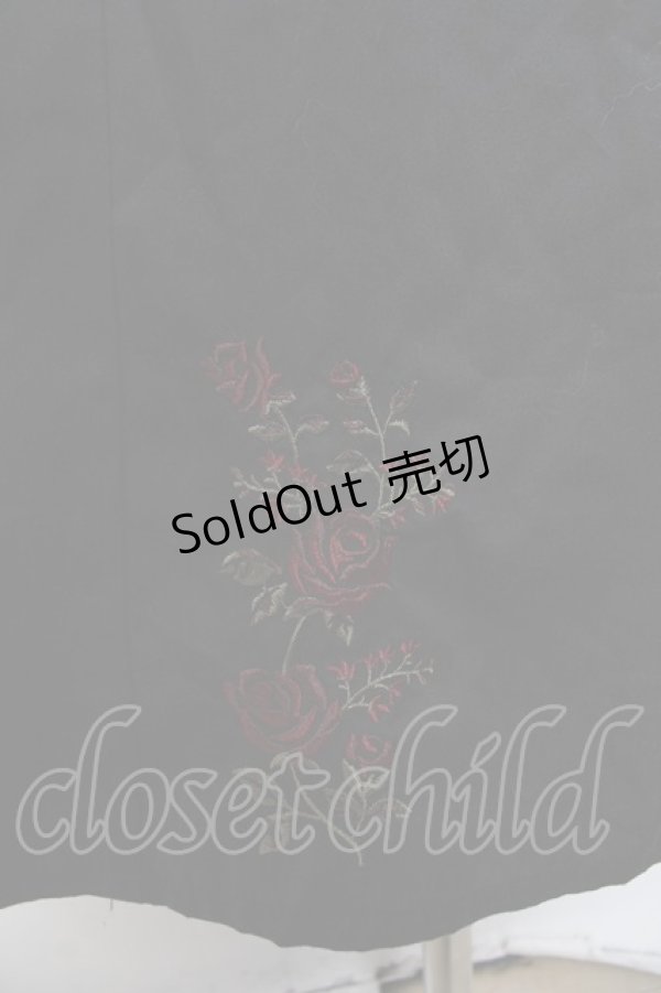 画像3: axes femme / ローズ刺繍入りガウチョパンツ M 黒 Y-25-11-30-215-AX-PA-SZ-ZY (3)