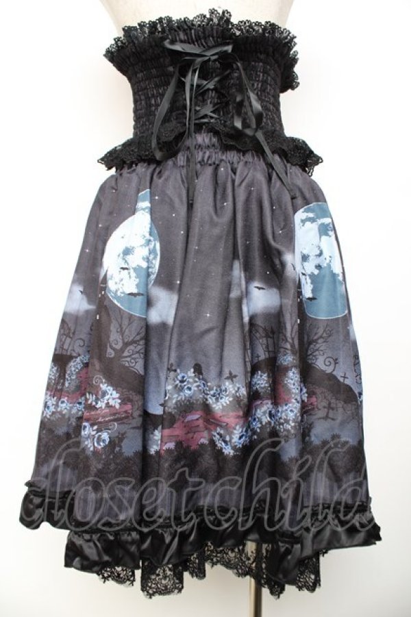 画像2: axes femme kawaii / トリックナイトスカート M 黒 Y-25-11-30-225-AX-SK-SZ-ZY (2)