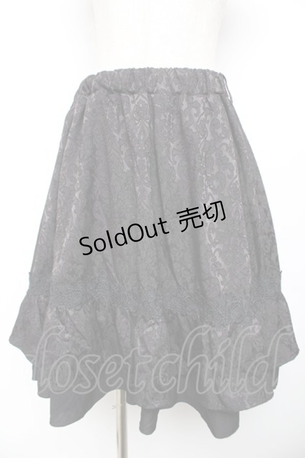 画像1: axes femme kawaii / ユニコーンリボンベルトゴブラン風スカート M 黒 Y-25-11-30-229-AX-SK-SZ-ZY (1)