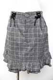 画像1: axes femme kawaii / 裾フリルチェック柄スカート M 黒 Y-25-11-30-231-AX-SK-SZ-ZY (1)