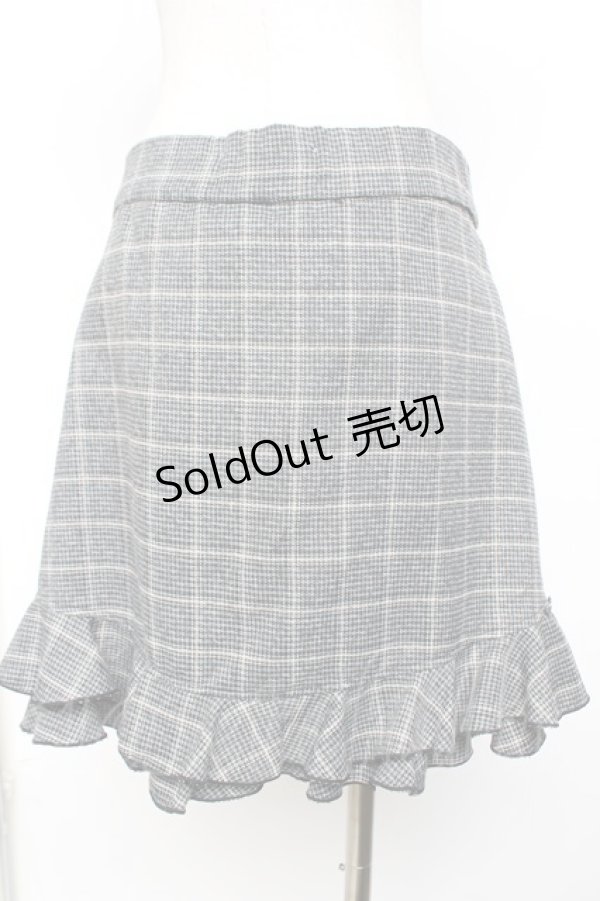 画像2: axes femme Kawaii / 裾フリルチェック柄スカート M 黒 Y-25-11-30-231-AX-SK-SZ-ZS (2)