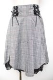 画像1: axes femme kawaii / 編み上げチェック柄ミディスカート M グレー Y-25-11-30-232-AX-SK-SZ-ZY (1)