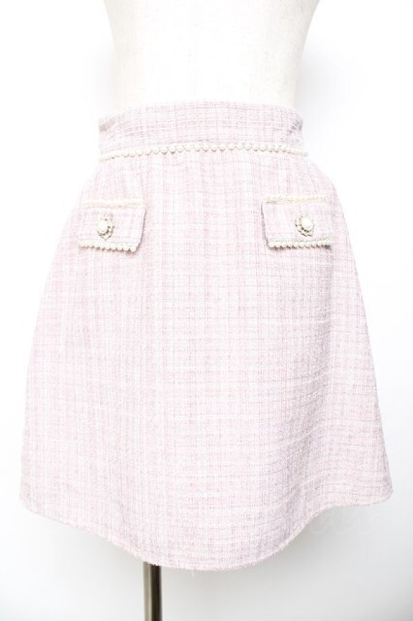 画像1: evelyn / パールラインスカート  ピンク Y-25-11-30-240-LO-SK-SZ-ZY (1)