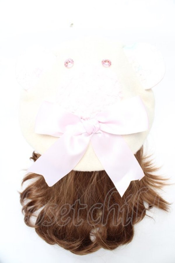 画像1: Nile Perch / くまさんニットベレー  アイボリー Y-25-11-30-030-LO-AC-SZ-ZY (1)