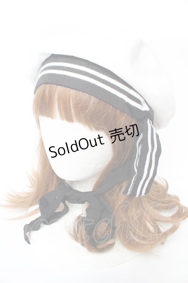画像1: metamorphose / セーラーベレー帽  白 Y-25-11-30-031-ME-AC-SZ-ZY (1)