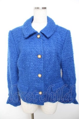 画像: INGEBORG / パールチェーン付きウールジャケット F 青 Y-25-12-01-049-LO-JA-SZ-ZY