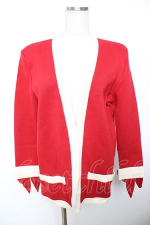 画像: INGEBORG / 配色カーディガン F 赤 Y-25-12-01-050-LO-TO-SZ-ZY