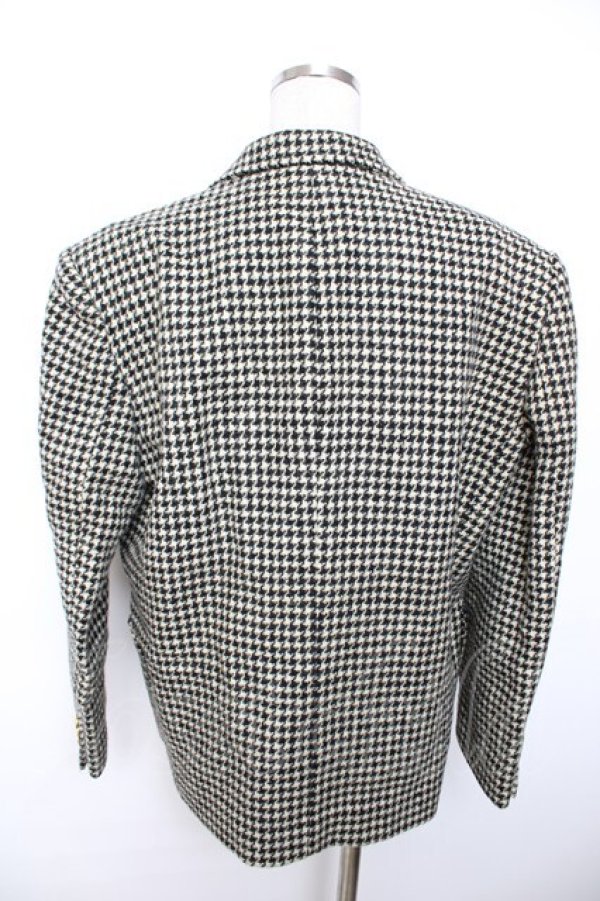 画像2: INGEBORG / エンブレムワッペン付き千鳥柄ジャケット F ベージュ×黒 Y-25-12-01-053-LO-JA-SZ-ZY (2)