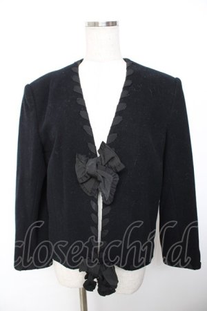 画像: INGEBORG / リボン通しウールジャケット F 紺 Y-25-12-01-056-LO-JA-SZ-ZY