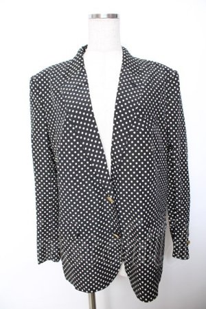 画像: INGEBORG / ドット総柄ジャケット  黒 Y-25-12-01-060-LO-JA-SZ-ZY