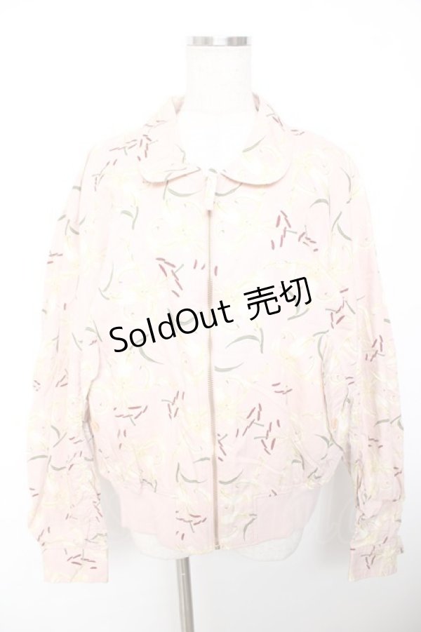 画像1: INGEBORG / 百合総柄ブルゾン F ピンク Y-25-12-01-063-LO-JA-SZ-ZS (1)