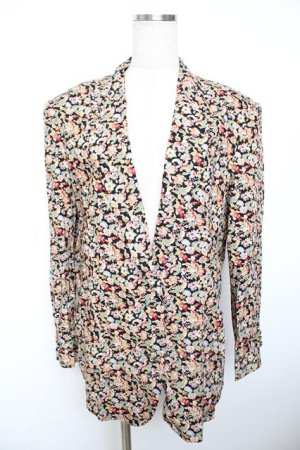 画像: INGEBORG / 花柄テーラードジャケット F 黒 Y-25-12-01-064-LO-JA-SZ-ZY