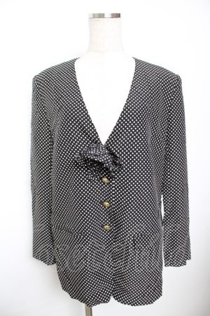 画像: INGEBORG / リボン付きドットジャケット F 黒 Y-25-12-01-066-LO-JA-SZ-ZY