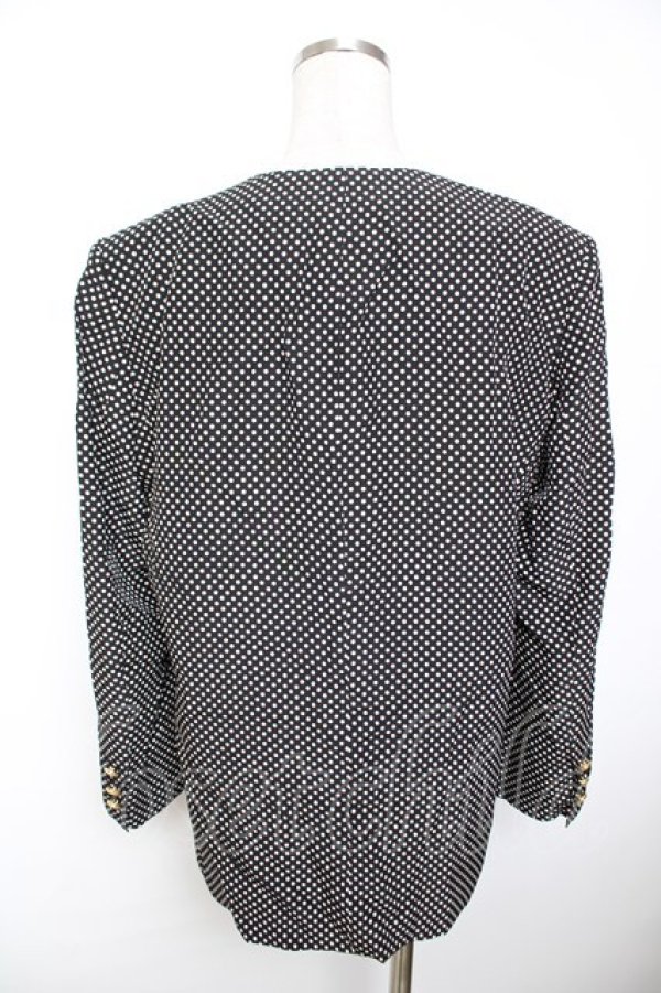 画像2: INGEBORG / リボン付きドットジャケット F 黒 Y-25-12-01-066-LO-JA-SZ-ZY (2)