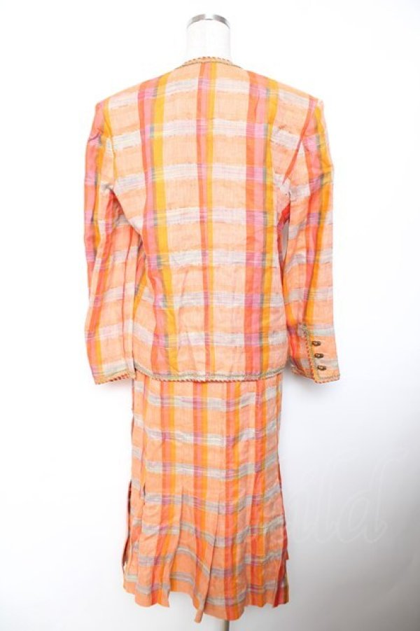 画像2: INGEBORG / マドラスチェック柄セットアップ F オレンジ Y-25-12-01-069-LO-JA-SZ-ZT0205N (2)
