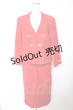 画像: INGEBORG / ツイード風セットアップ  赤 Y-25-12-01-071-LO-JA-SZ-ZY