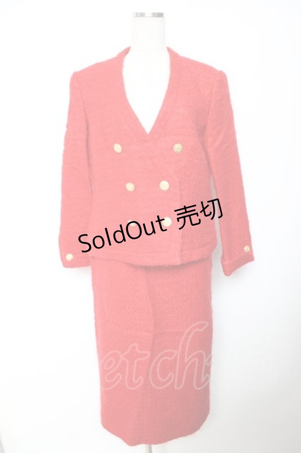 画像1: INGEBORG / ツイード風セットアップ  赤 Y-25-12-01-071-LO-JA-SZ-ZY (1)