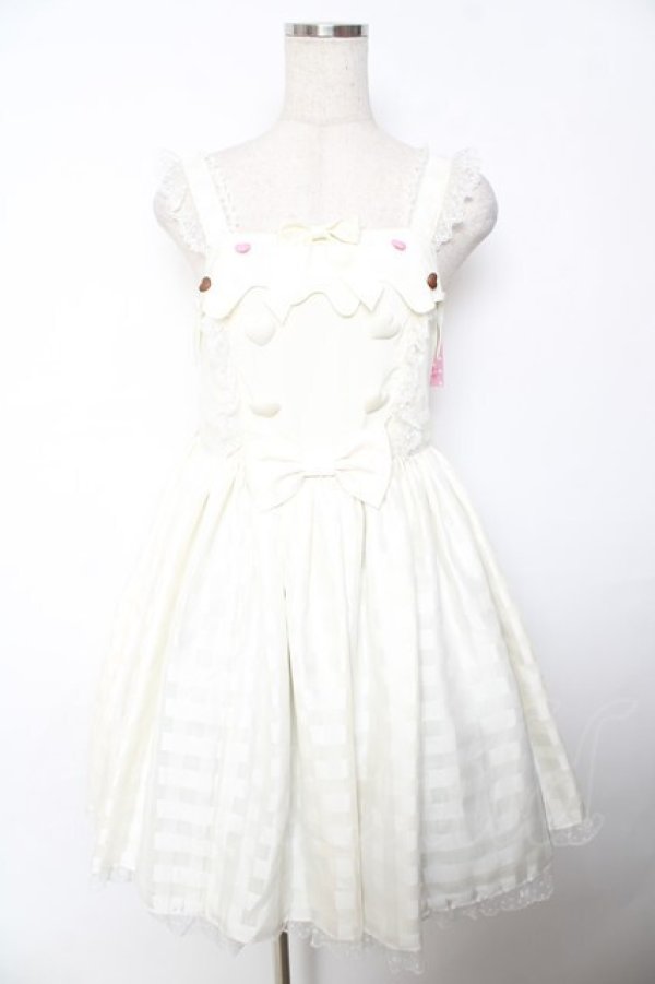 画像1: Angelic Pretty / トッピングシュガージャンパースカート  アイボリー Y-25-12-01-083-AP-OP-SZ-ZY (1)