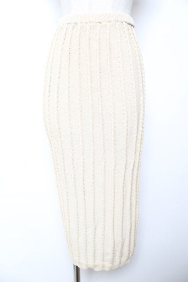 画像1: INGEBORG / ペンシル型ニットスカート  生成り Y-25-12-01-092-LO-SK-SZ-ZY (1)