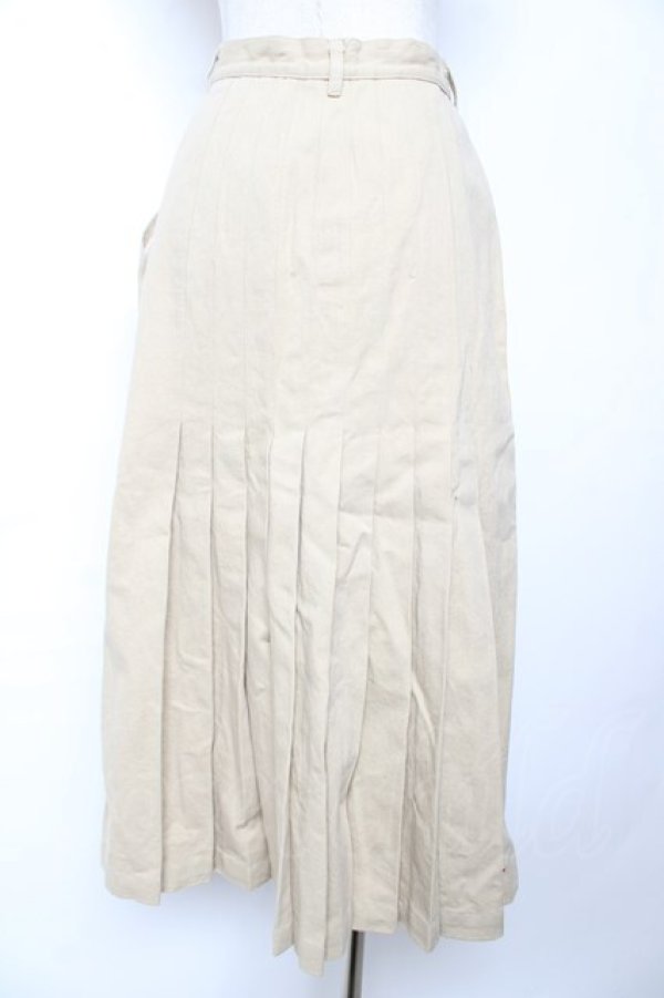 画像2: INGEBORG / 後ろプリーツスカート  ベージュ Y-25-12-01-096-LO-SK-SZ-ZY (2)