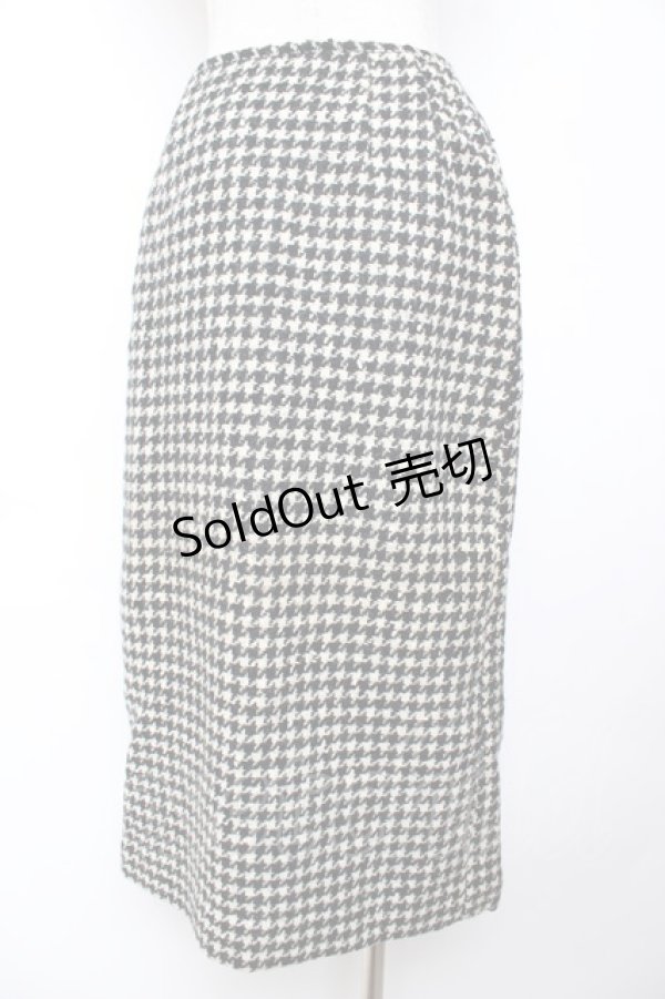 画像2: INGEBORG / 千鳥柄ウールスカート  黒 Y-25-12-01-101-LO-SK-SZ-ZY (2)