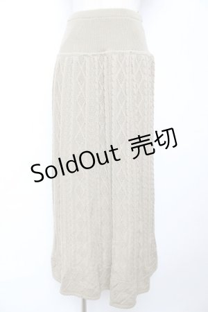 画像: PINK HOUSE / 編みニットスカート  カーキ Y-25-12-01-102-LO-SK-SZ-ZY