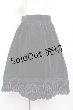 画像: metamorphose / 別珍リボンミディアムスカート  黒 Y-25-12-01-107-ME-SK-SZ-ZT0207C