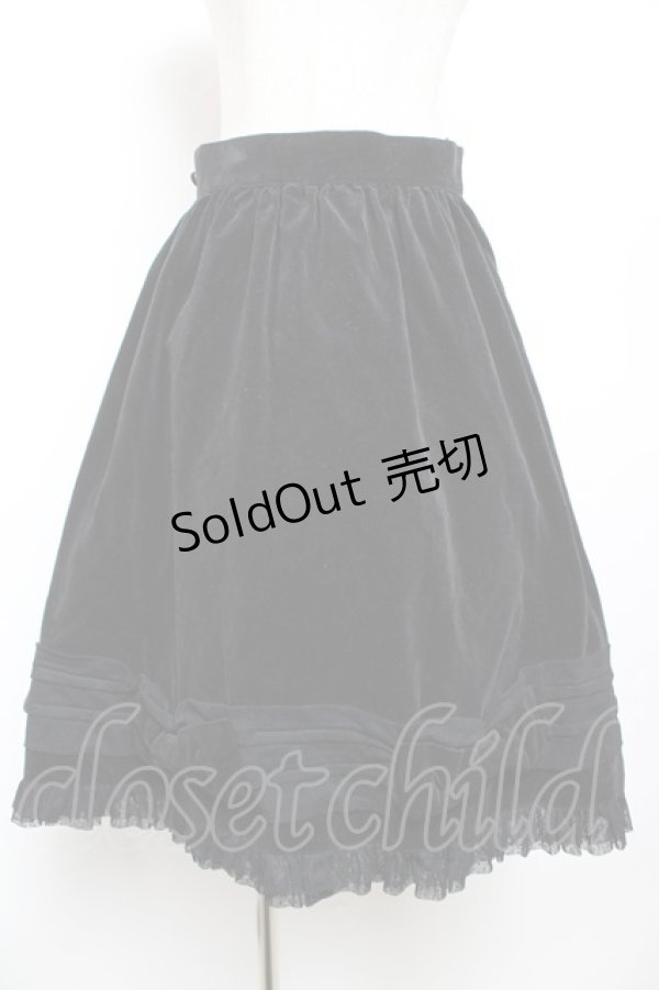 画像1: metamorphose / 別珍リボンミディアムスカート  黒 Y-25-12-01-107-ME-SK-SZ-ZT0207C (1)