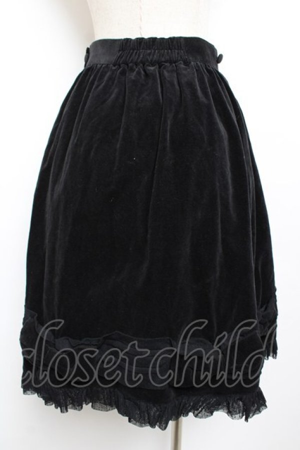 画像2: metamorphose / 別珍リボンミディアムスカート  黒 Y-25-12-01-107-ME-SK-SZ-ZY (2)