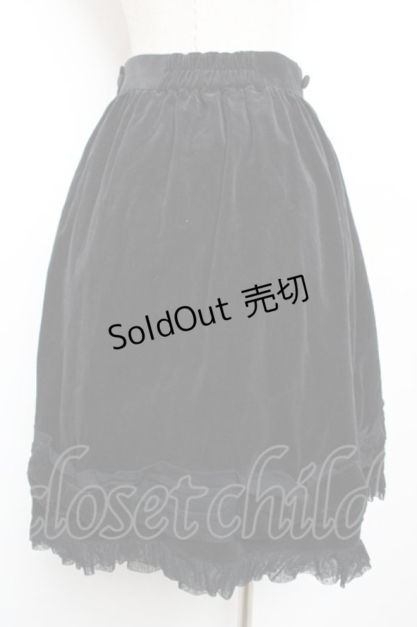 画像2: metamorphose / 別珍リボンミディアムスカート  黒 Y-25-12-01-107-ME-SK-SZ-ZT0207C (2)