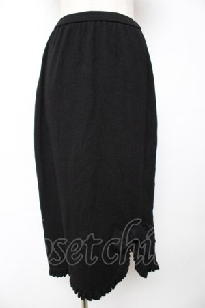 画像: INGEBORG / 裾フリルニットスカート F 黒 Y-25-12-01-109-LO-SK-SZ-ZY