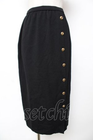 画像: INGEBORG / フロントボタンニットスカート F 黒 Y-25-12-01-110-LO-SK-SZ-ZY