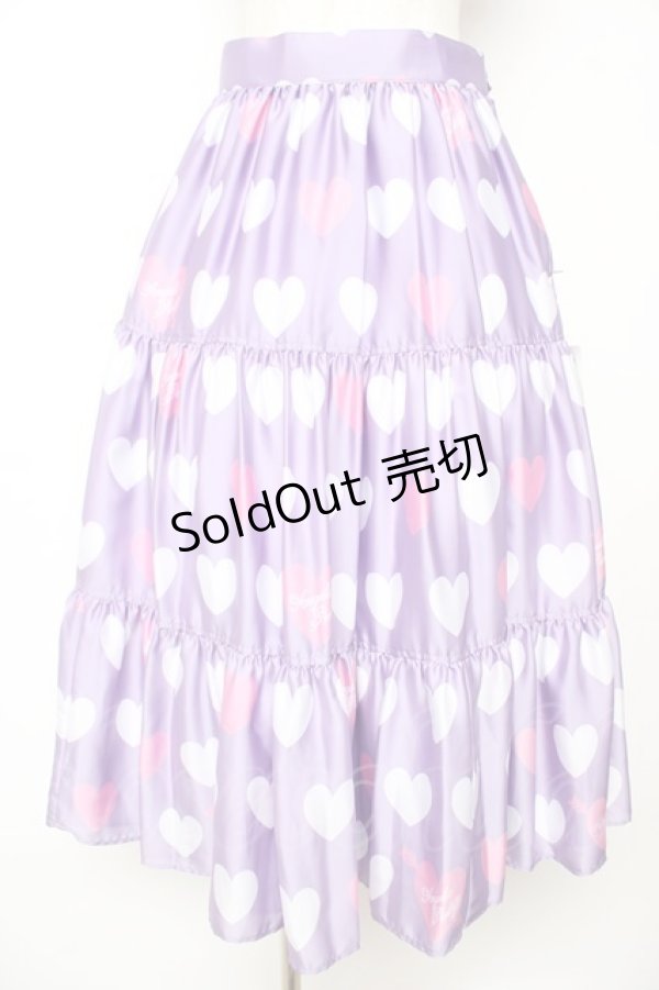 画像1: Angelic Pretty / 【渋谷限定】Dolly Heartティアードスカート  ラベンダー Y-25-12-01-111-AP-SK-SZ-ZY (1)