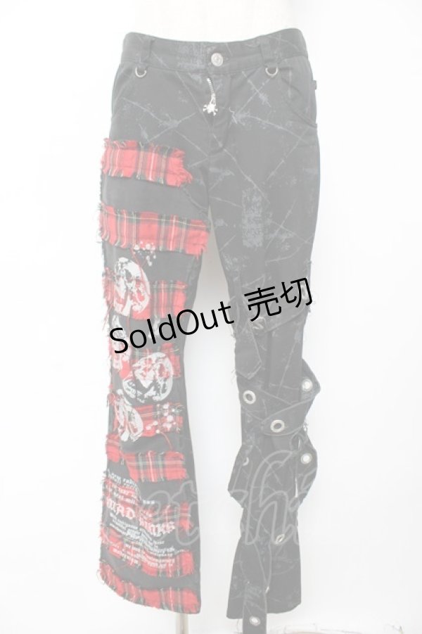 画像1: MAD / ベルトデザイン切替パンツ S 黒 Y-25-12-01-114-PU-PA-SZ-ZY (1)