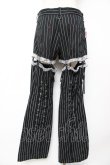 画像2: MAD / レッグカバー付きストライプパンツ M 黒 Y-25-12-01-115-PU-PA-SZ-ZY (2)