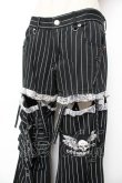 画像3: MAD / レッグカバー付きストライプパンツ M 黒 Y-25-12-01-115-PU-PA-SZ-ZY (3)