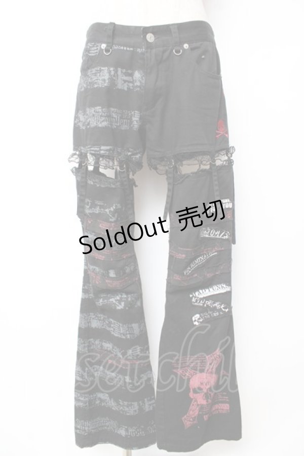 画像1: MAD / レッグカバー付きパンツ M 黒 Y-25-12-01-117-PU-PA-SZ-ZY (1)