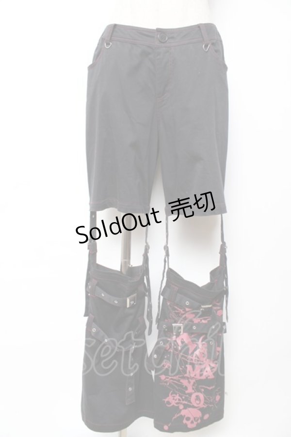 画像1: PUTUMAYO / ボンテージデタッチパンツ  黒×赤 Y-25-12-01-118-PT-PA-SZ-ZY (1)