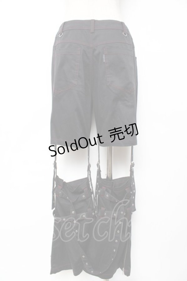 画像2: PUTUMAYO / ボンテージデタッチパンツ  黒×赤 Y-25-12-01-118-PT-PA-SZ-ZY (2)