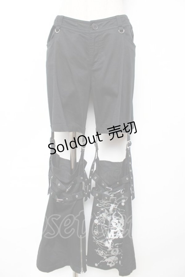 画像1: PUTUMAYO / ボンテージパンツ  黒×シルバー Y-25-12-01-119-PT-PA-SZ-ZY (1)