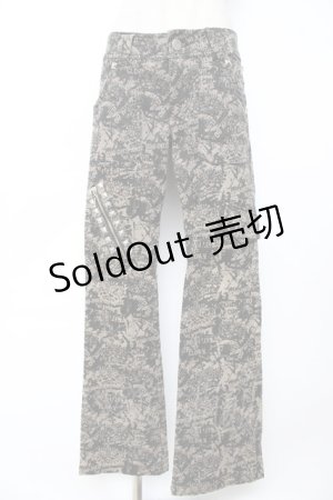 画像: ALGONQUINS / 総柄デニムパンツ 1 ベージュ Y-25-12-01-122-AL-PA-SZ-ZS