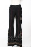 画像1: Ozz Croce / サイド編み上げ刺繍入りフレアパンツ  黒 Y-25-12-01-123-OO-PA-SZ-ZY (1)
