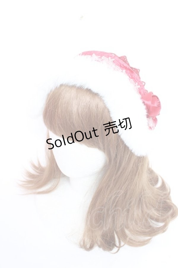 画像1: Je;embellir / ファーヘッドドレス  ワイン Y-25-12-01-019-LO-ZA-SZ-ZY (1)