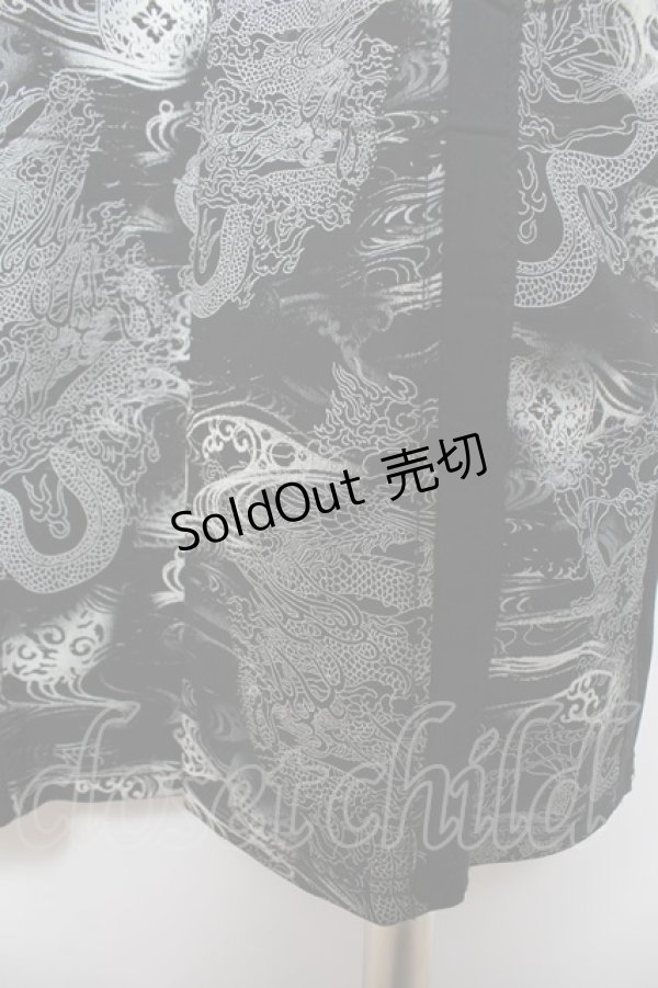 画像3: Ozz Croce / 総柄龍ptフレアスキニーパンツ  黒×白 Y-25-12-01-124-OO-PA-SZ-ZS (3)