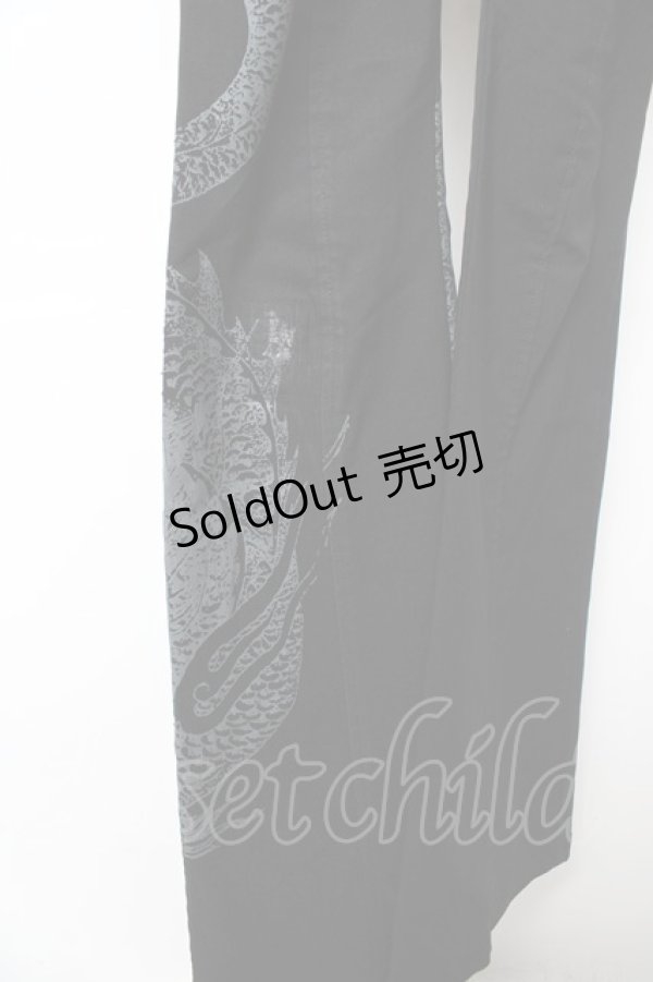 画像4: Ozz On / 龍ptスカート付きフレアパンツ  黒 Y-25-12-01-127-OO-PA-SZ-ZY (4)